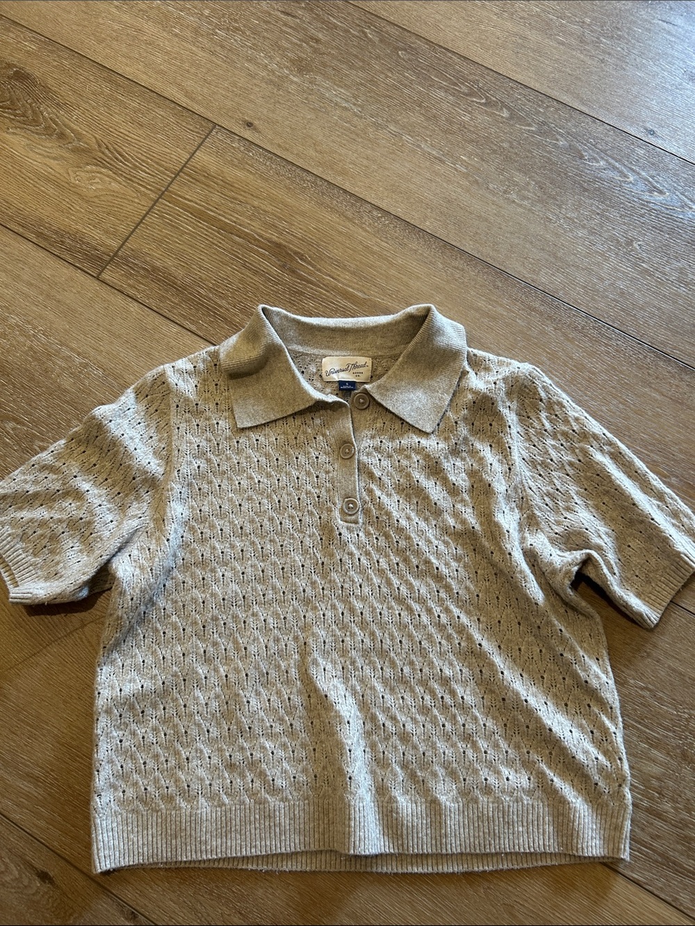 Universal Thread Beige Knit Polo Top